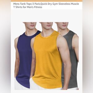 Mens Tank Tops 3 Pack,Quick Dry Gym Sleeveless Muscle T Shirts for Men's Fitness